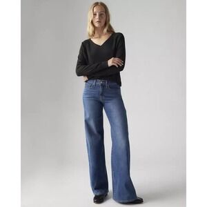 Levis Jeans 318 Shaping Wide Womens 27 Blue Denim Mid Rise